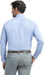 Men's Slim Fit Wrinkle-Free Stretch Dress Shirt with Button-Down Collar - Image 8