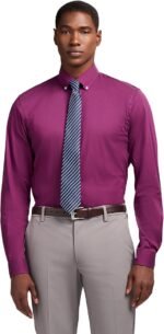 Men's Slim Fit Wrinkle-Free Stretch Dress Shirt with Button-Down Collar - Image 6