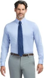 Men's Slim Fit Wrinkle-Free Stretch Dress Shirt with Button-Down Collar