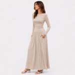 Women's Long Sleeve Maxi Dress with Pockets - Image 8
