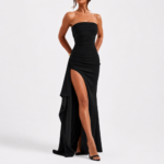 Women's Strapless High Slit Maxi Dress - Image 2