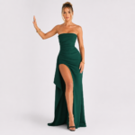 Women's Strapless High Slit Maxi Dress - Image 5