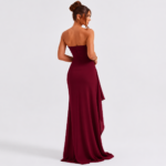 Women's Strapless High Slit Maxi Dress - Image 7