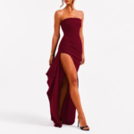 Women's Strapless High Slit Maxi Dress - Image 10