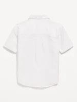 Boys' Short Sleeve Oxford Cotton Button-Up Shirt with Chest Pocket - Image 3