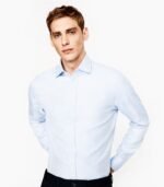Men's Slim Fit Full Sleeve Formal Dress Shirt with Spread Collar – Casual Shirt (Sky Blue & Pink)