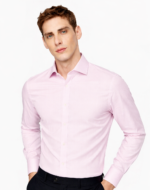 Men's Slim Fit Full Sleeve Formal Dress Shirt with Spread Collar – Casual Shirt (Sky Blue & Pink) - Image 2